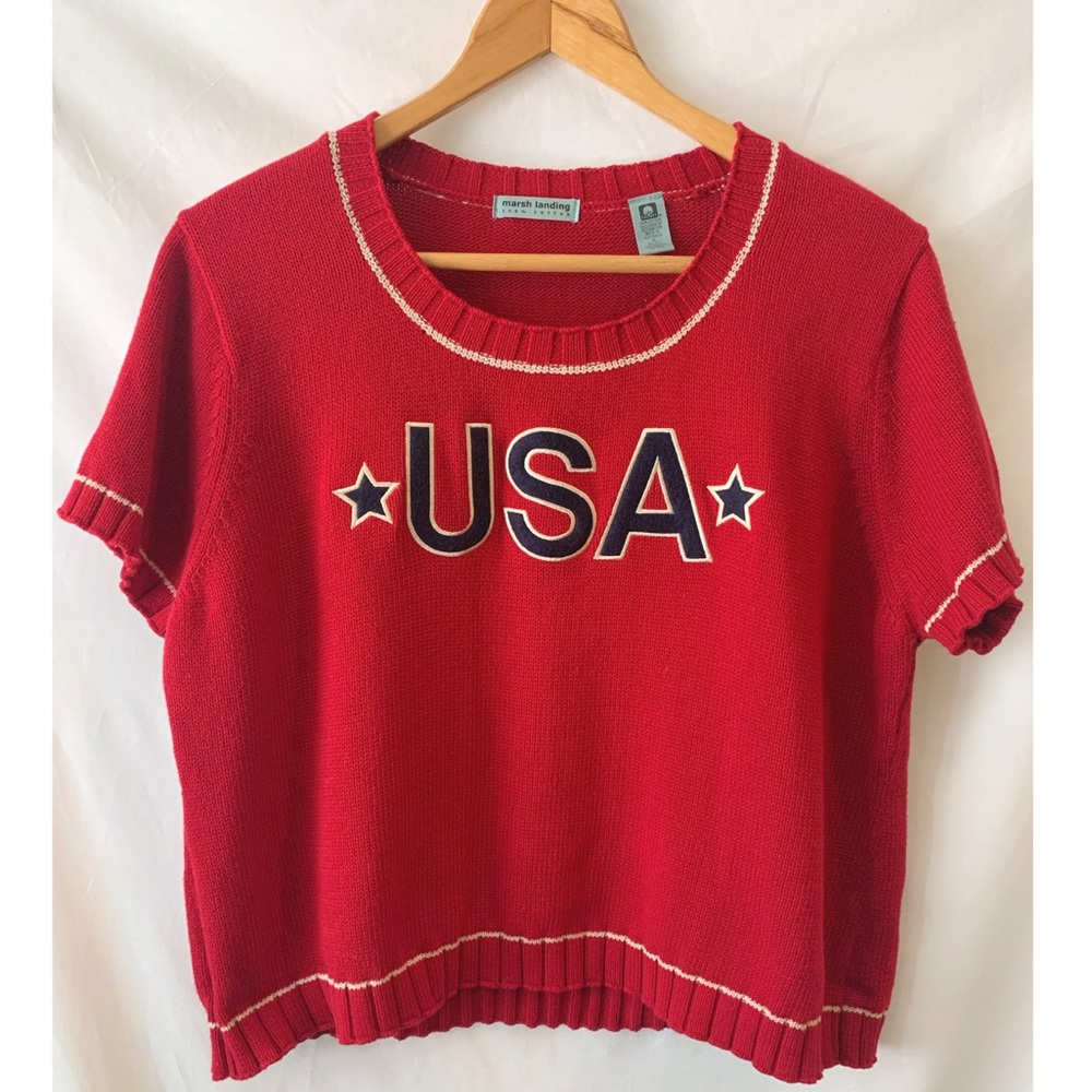 🇺🇸USA🇺🇸Vintage Marsh Landing 100% Cotton USA Sweater